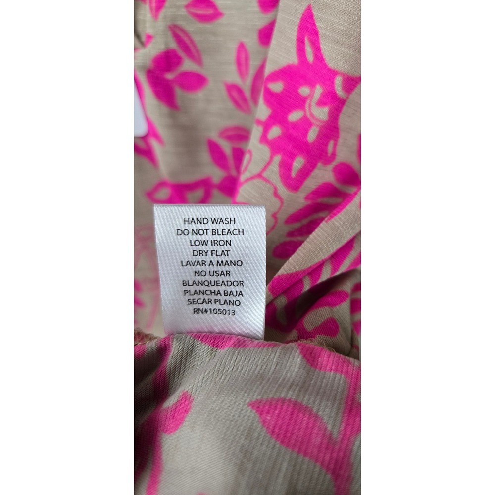 Dear Scarlett Pink Floral Paisley Split Neck Roll Tab Sleeve Tunic Top 2X NEW - Picture 10 of 10